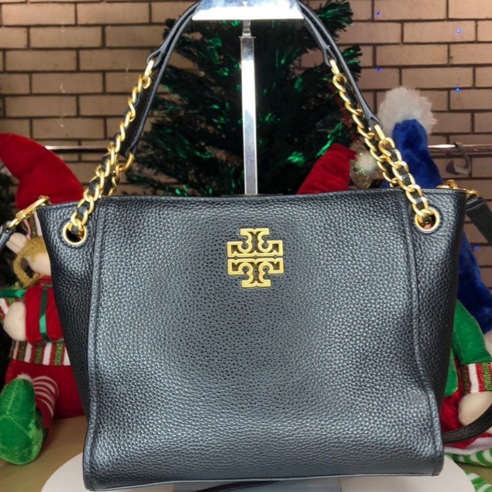 Tory Burch Britten Pebbled Leather Crossbody Tote NWOT - Picture 1 of 10